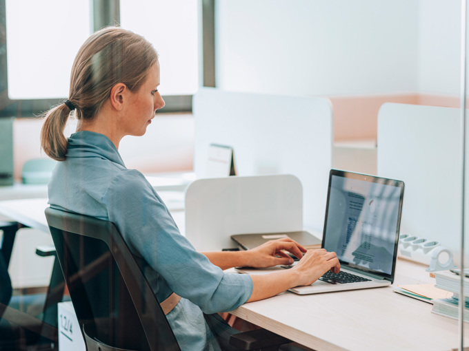 Businesswoman Working At Her Office